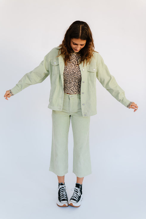Sweet Emotion Corduroy Jacket// Sage