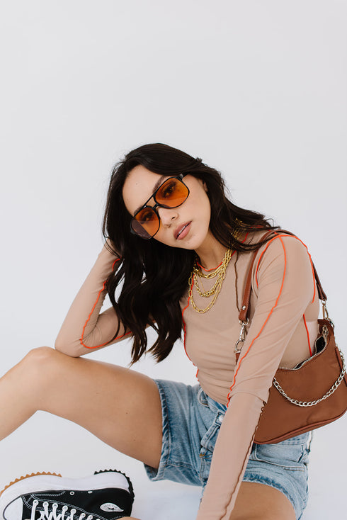 Fast Lane Mesh Top // Tan