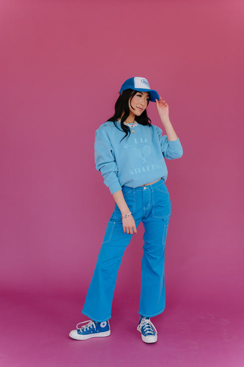 Don't Blame Me Cargo Pants// Cobalt