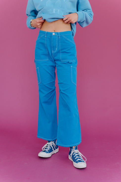 Don't Blame Me Cargo Pants// Cobalt