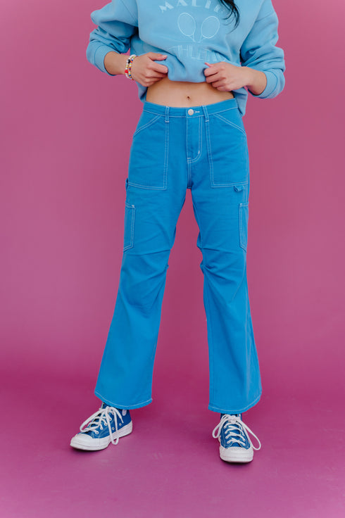 Don't Blame Me Cargo Pants// Cobalt