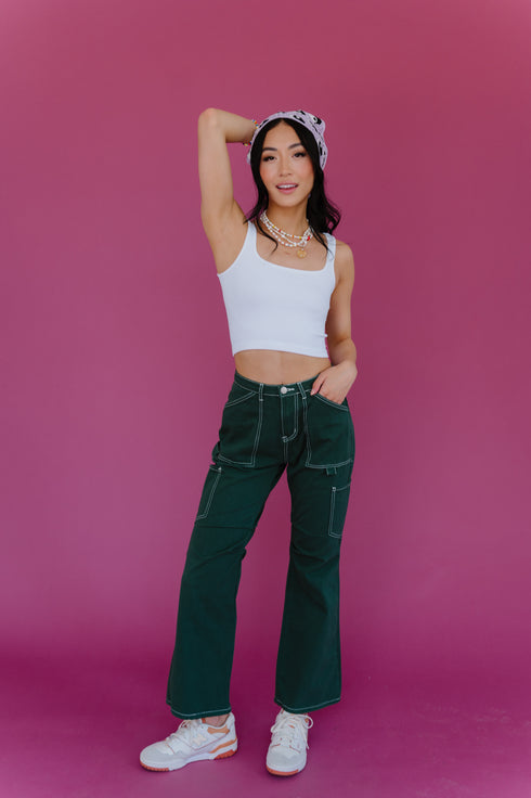 Don't Blame Me Cargo Pants// Green