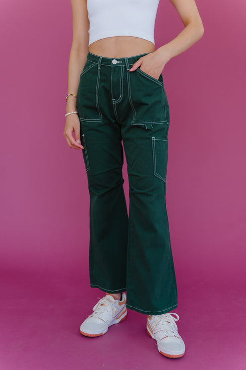Don't Blame Me Cargo Pants// Green