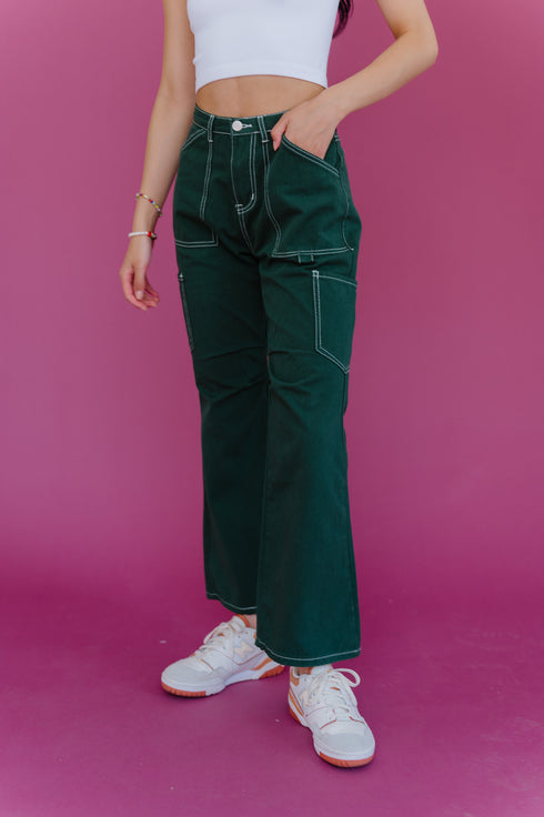 Don't Blame Me Cargo Pants// Green