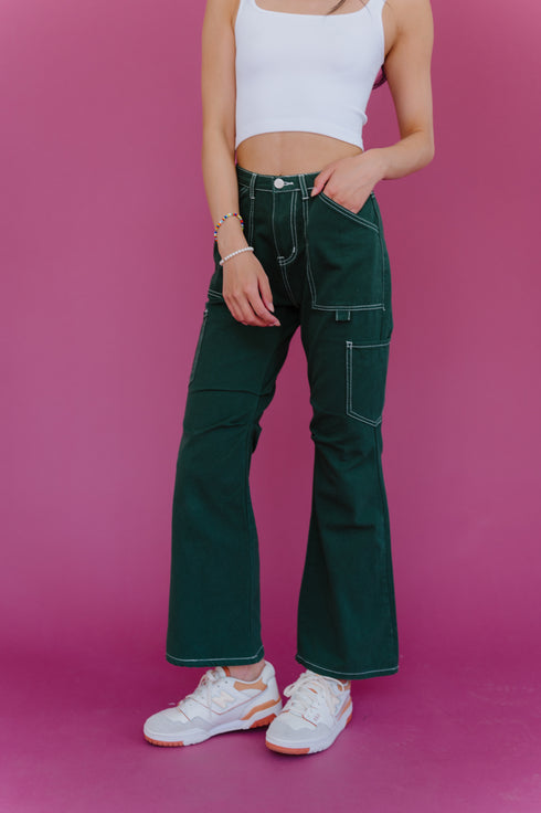 Don't Blame Me Cargo Pants// Green