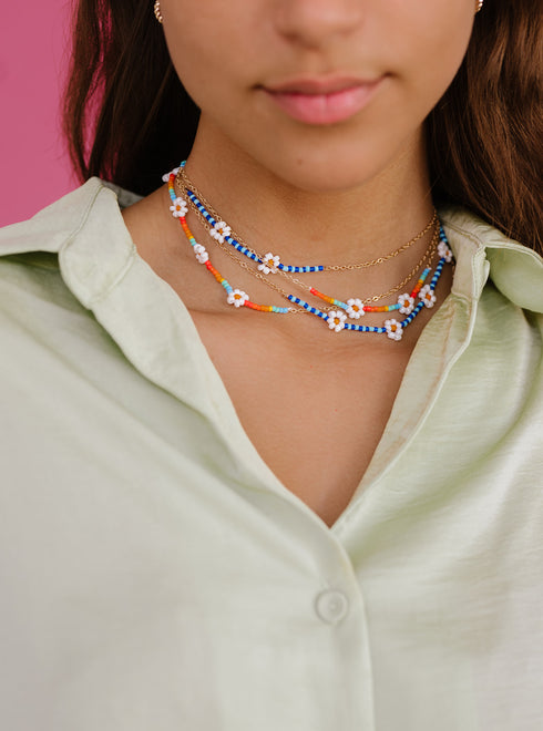 Daisy Daze Beaded Choker // Rainbow