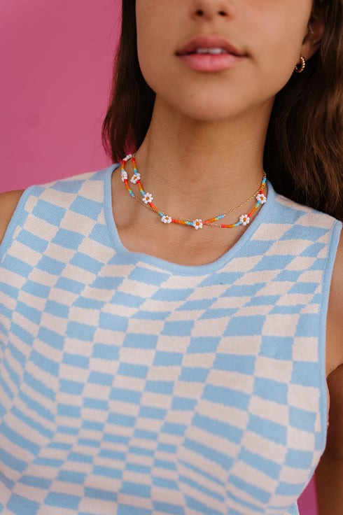 Daisy Daze Beaded Choker // Rainbow