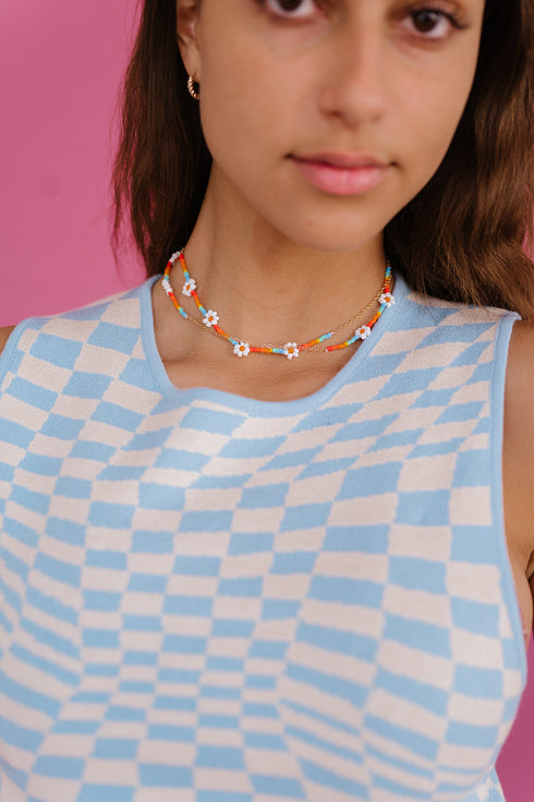 Daisy Daze Beaded Choker // Rainbow