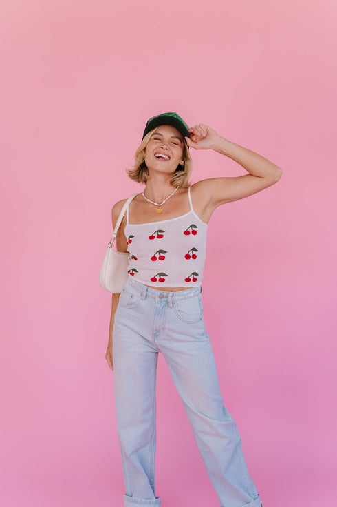 Cherry Bomb Tank// Ivory