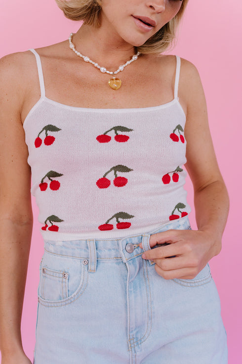 Cherry Bomb Tank// Ivory