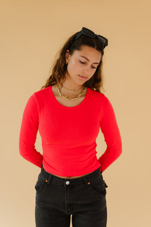 Red Hot Ribbed Top