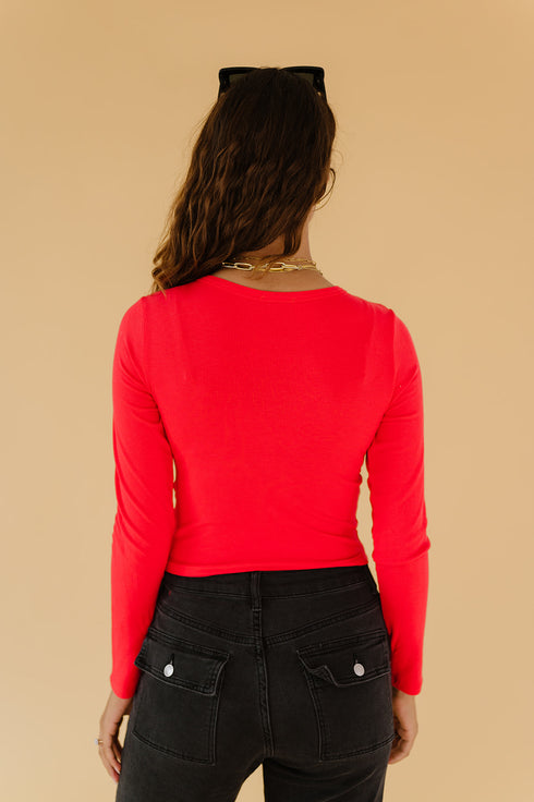 Red Hot Ribbed Top