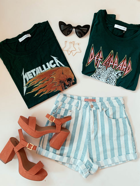 Sunny Stripes Denim Short