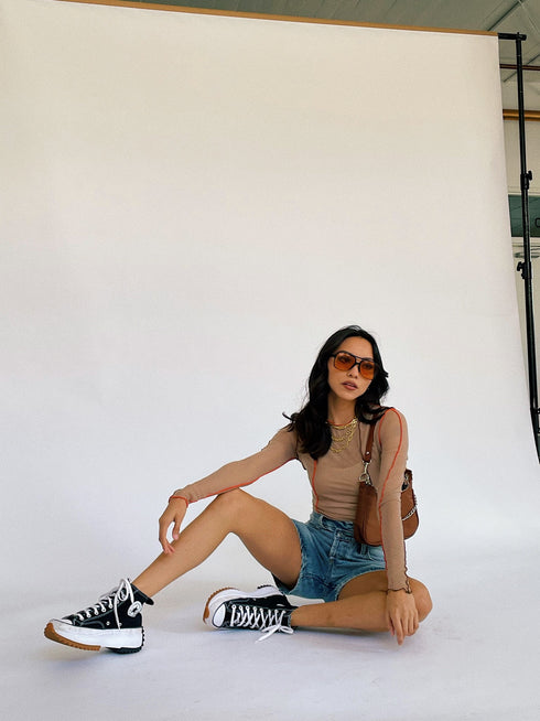 Fast Lane Mesh Top // Tan