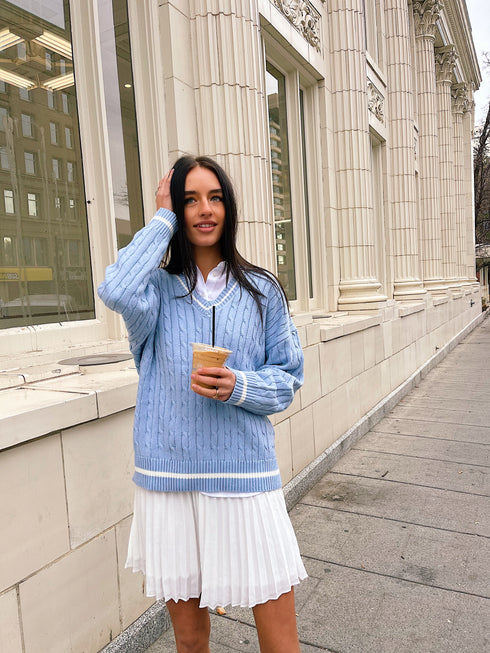 All Eyes On You Sweater// Chambray