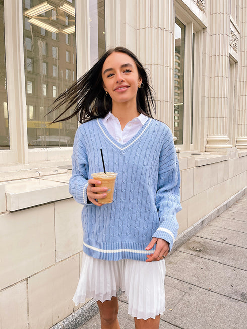 All Eyes On You Sweater// Chambray