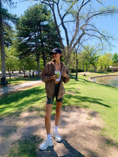 Switch Up Biker Short// Olive