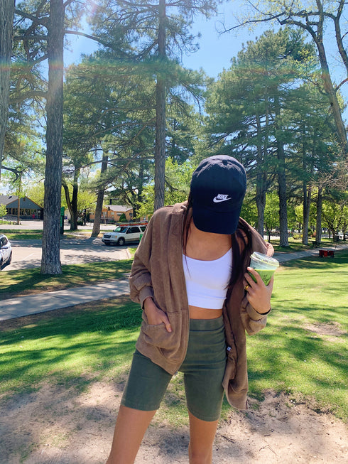 Switch Up Biker Short// Olive