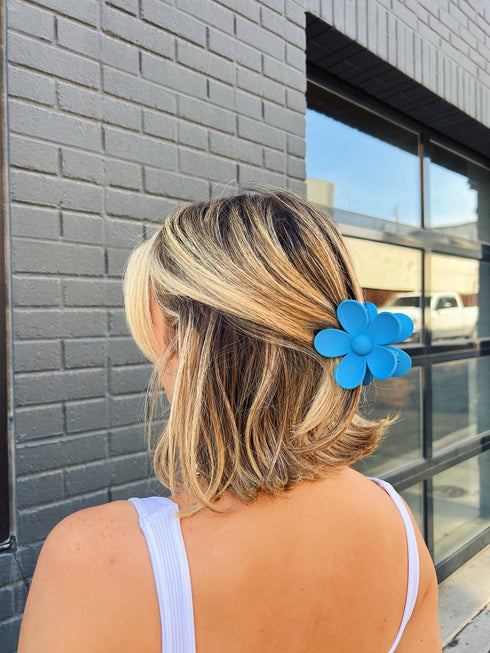 Flower Market Hair Clip// Bright Blue
