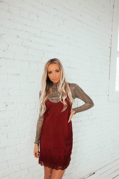 Sweet Talker Slip Dress in Wine