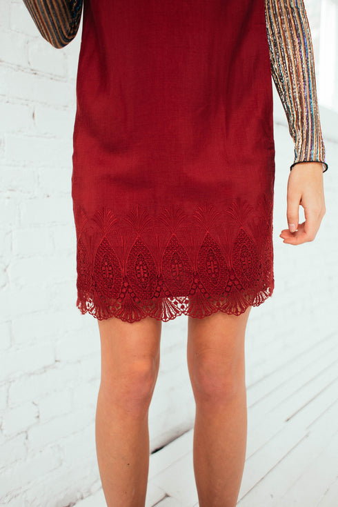 Sweet Talker Slip Dress in Wine
