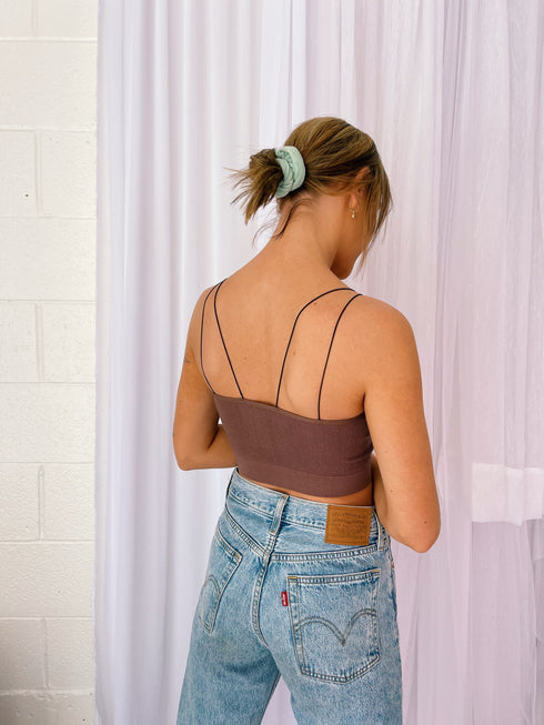 Lulu Ribbed Brami// Chocolate