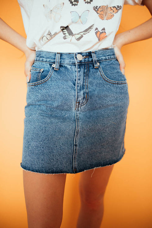 Turnin' Heads Denim Mini Skirt