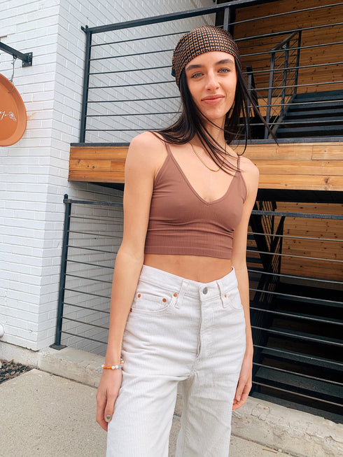 Afterglow Ribbed Brami// Chocolate