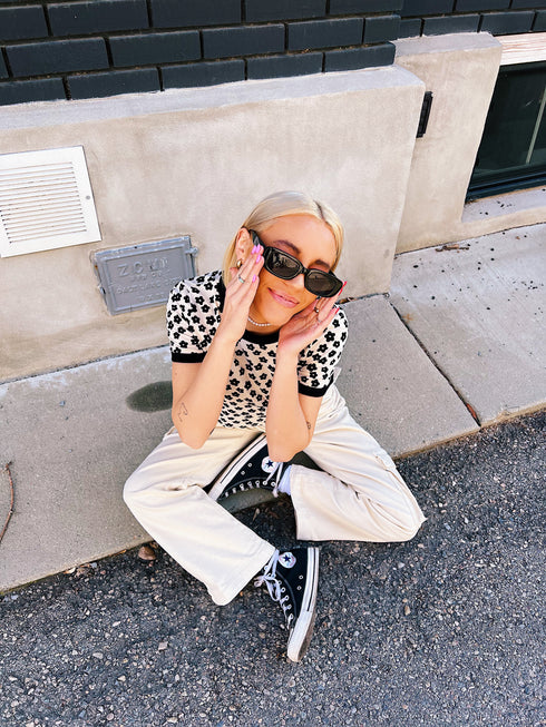 Electric Bloom Top // Bone