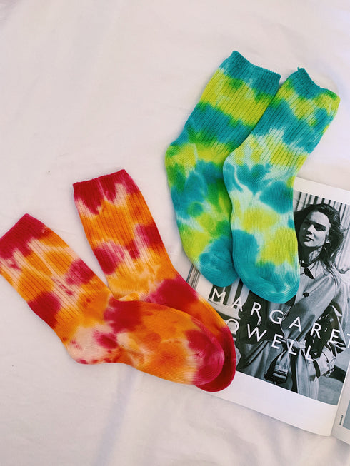 Play It Loud Tie Dye Socks// Neon Combo