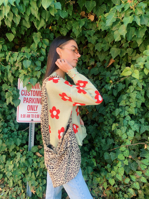 La La Retro Floral Sweater