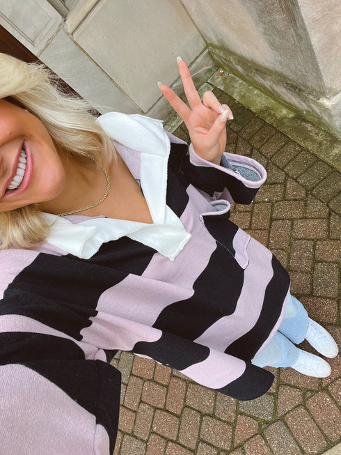 Good Karma Striped Pullover