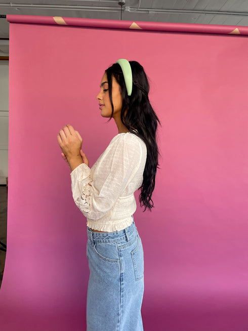 Sun Drenched Floral Top// Cream