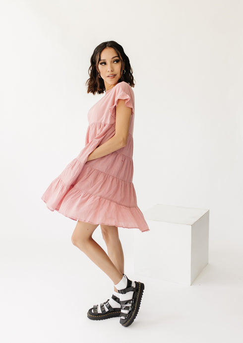 Paris Girl Mini Dress// Rose