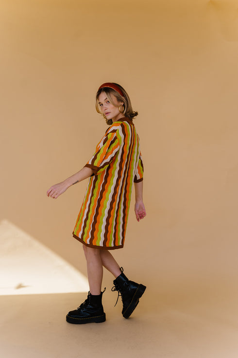 Vibe Check Knit Dress // Brown