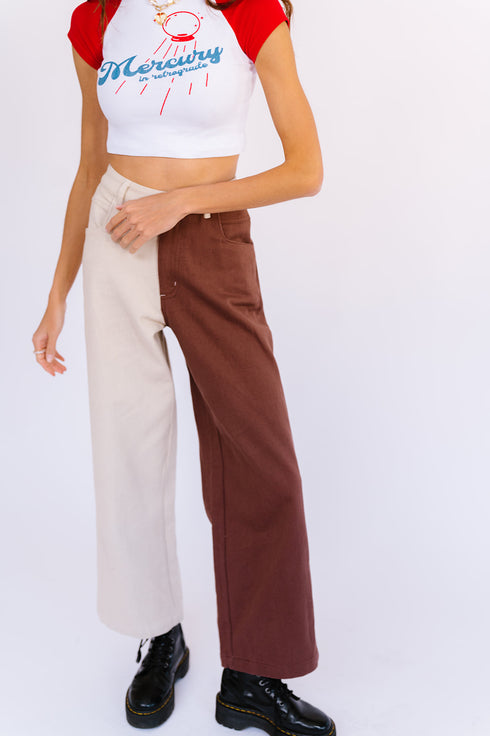 Keeping Cool Color-Block Pant// Chocolate
