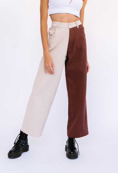 Keeping Cool Color-Block Pant// Chocolate