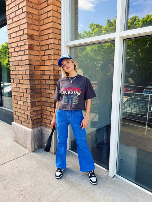 Don't Blame Me Cargo Pants// Cobalt