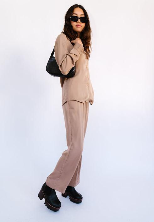 After Midnight Satin Bottoms// Mocha