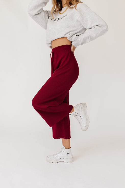Tan Lines Knit Pant// Berry *RESTOCKED*