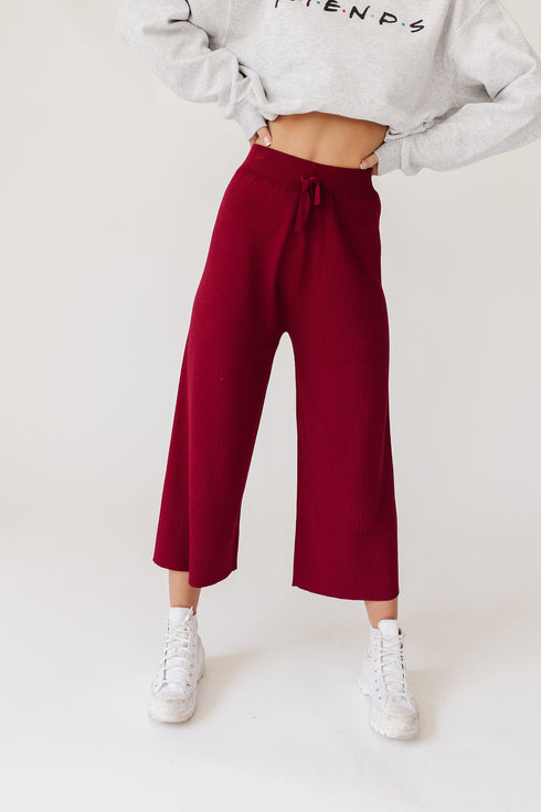 Tan Lines Knit Pant// Berry *RESTOCKED*