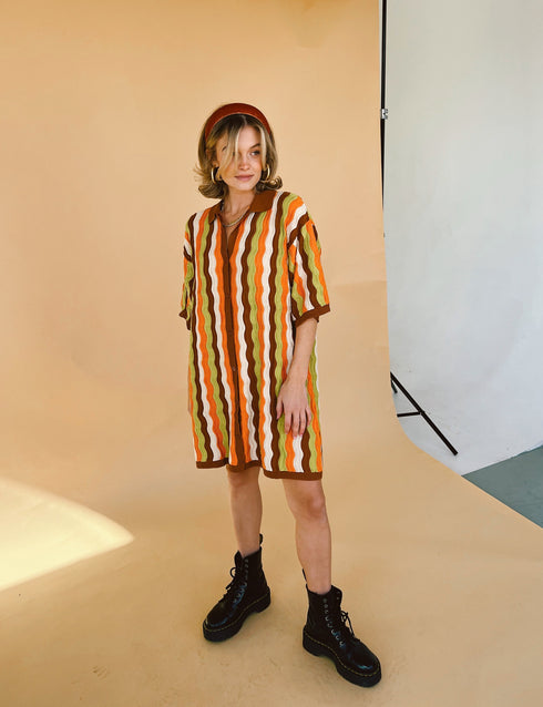 Vibe Check Knit Dress // Brown