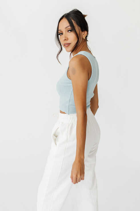 Too Cool For School Tank// Chambray
