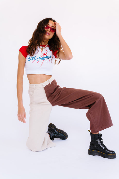 Keeping Cool Color-Block Pant// Chocolate