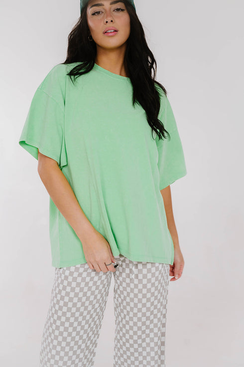 Neon Sun Boyfriend Tee // Lime