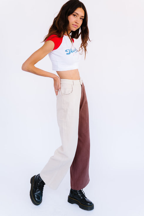 Keeping Cool Color-Block Pant// Chocolate