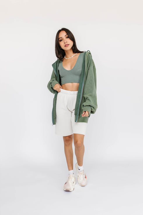 The Hailey Sweat Short // Stone *RESTOCKED*