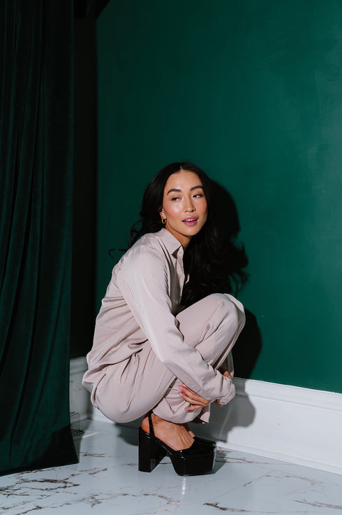 After Midnight Satin Bottoms// Cream