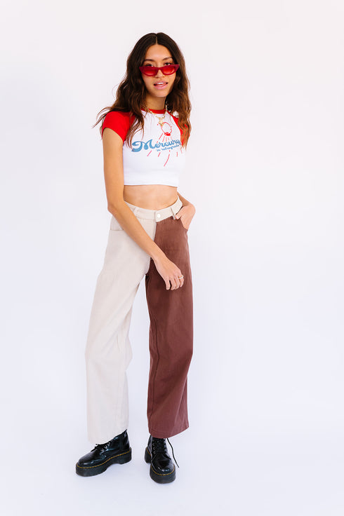 Keeping Cool Color-Block Pant// Chocolate