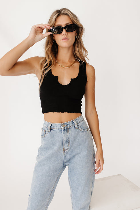 Too Cool For School Tank// Black